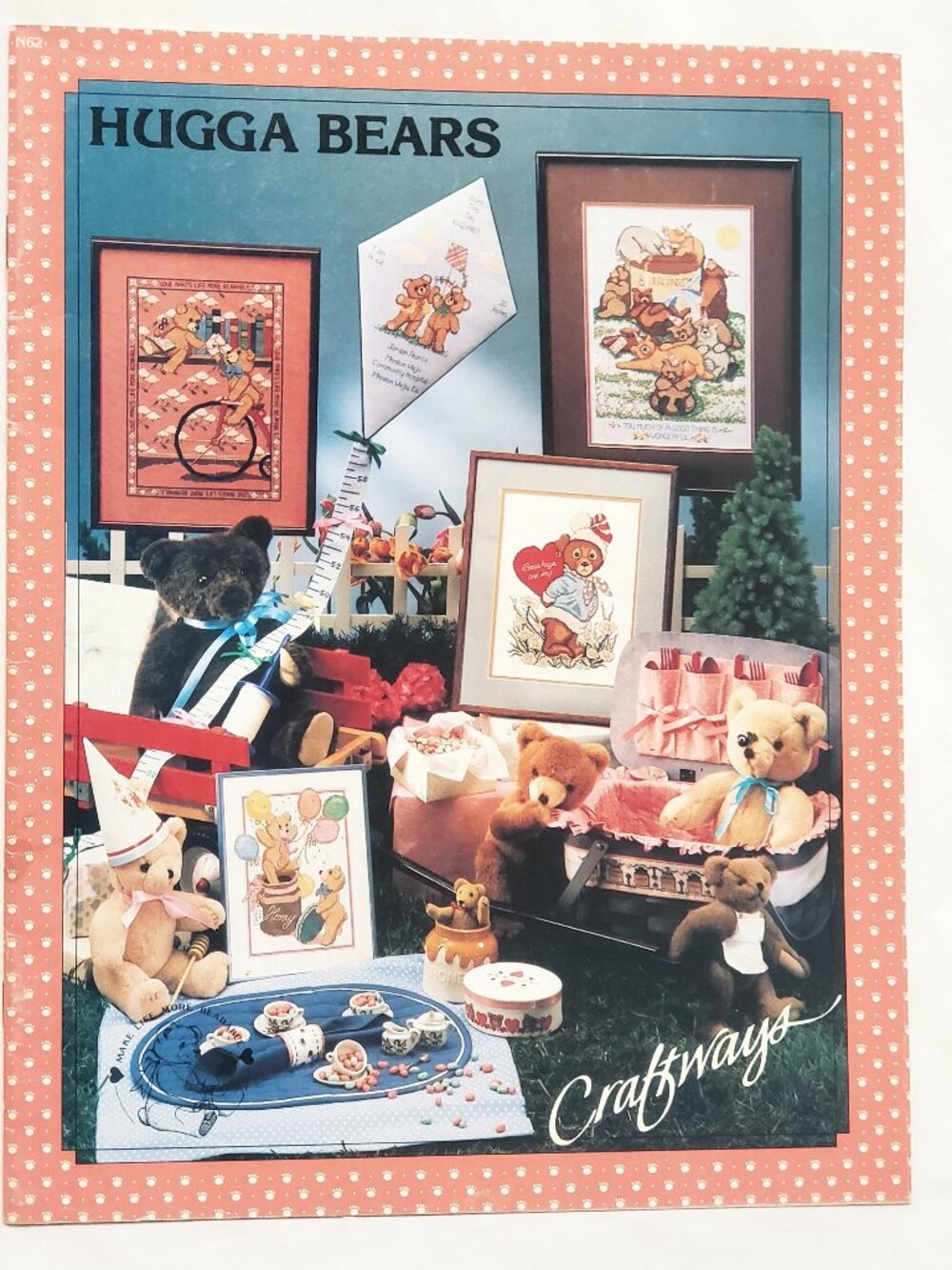 Hugga Bears Cross Stitch Pattern 1984 Craftways Sweethearts Heart in Hand Song
